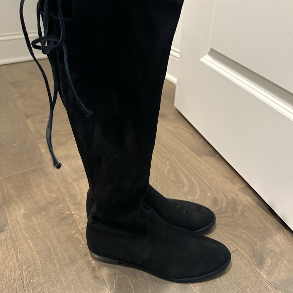 Stuart Weitzman Black Over-the-Knee Suede Boots